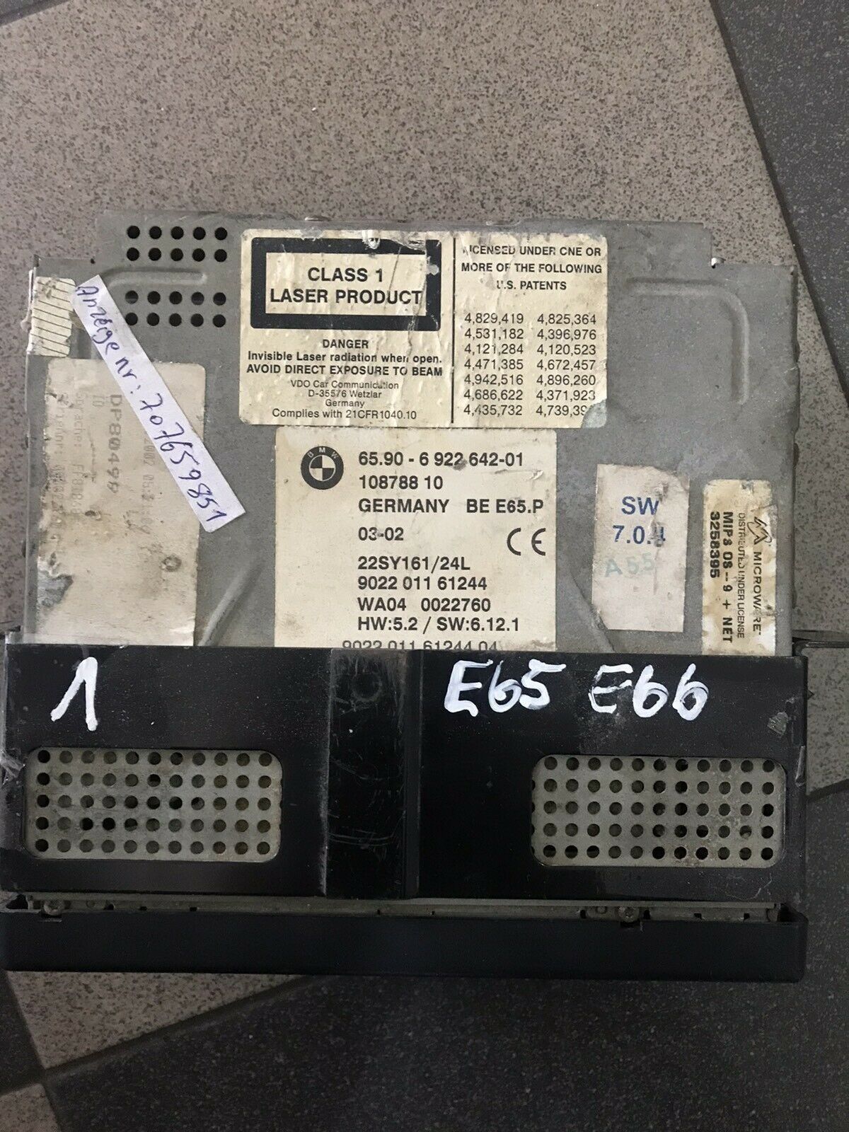 BMW Original 7er E65 E66 Navi CD Rechner OE 6922642