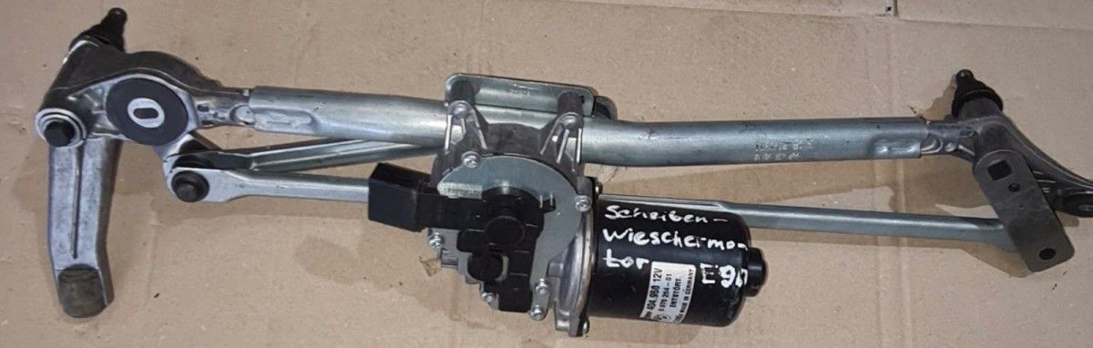 BMW original E90 windshield wiper motor with linkage at the front