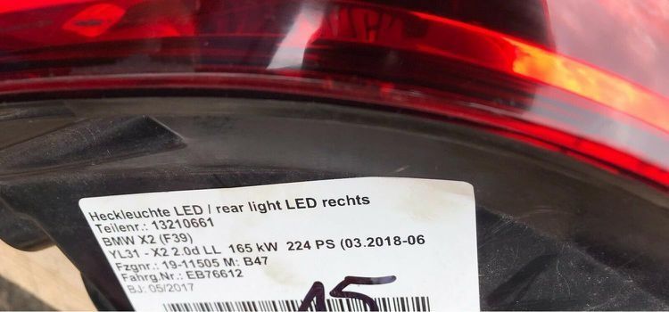 BMW original F39 X2 LED rear light right rear light