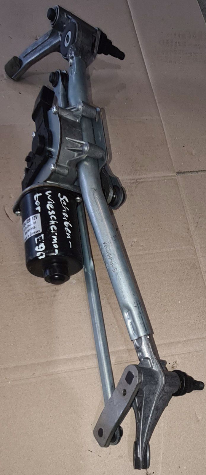 BMW original E90 windshield wiper motor with linkage at the front