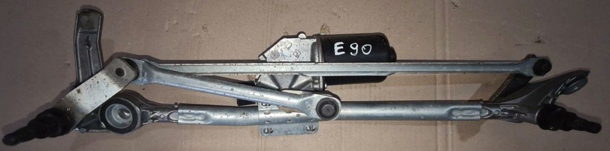 BMW original E90 windshield wiper motor with linkage at the front